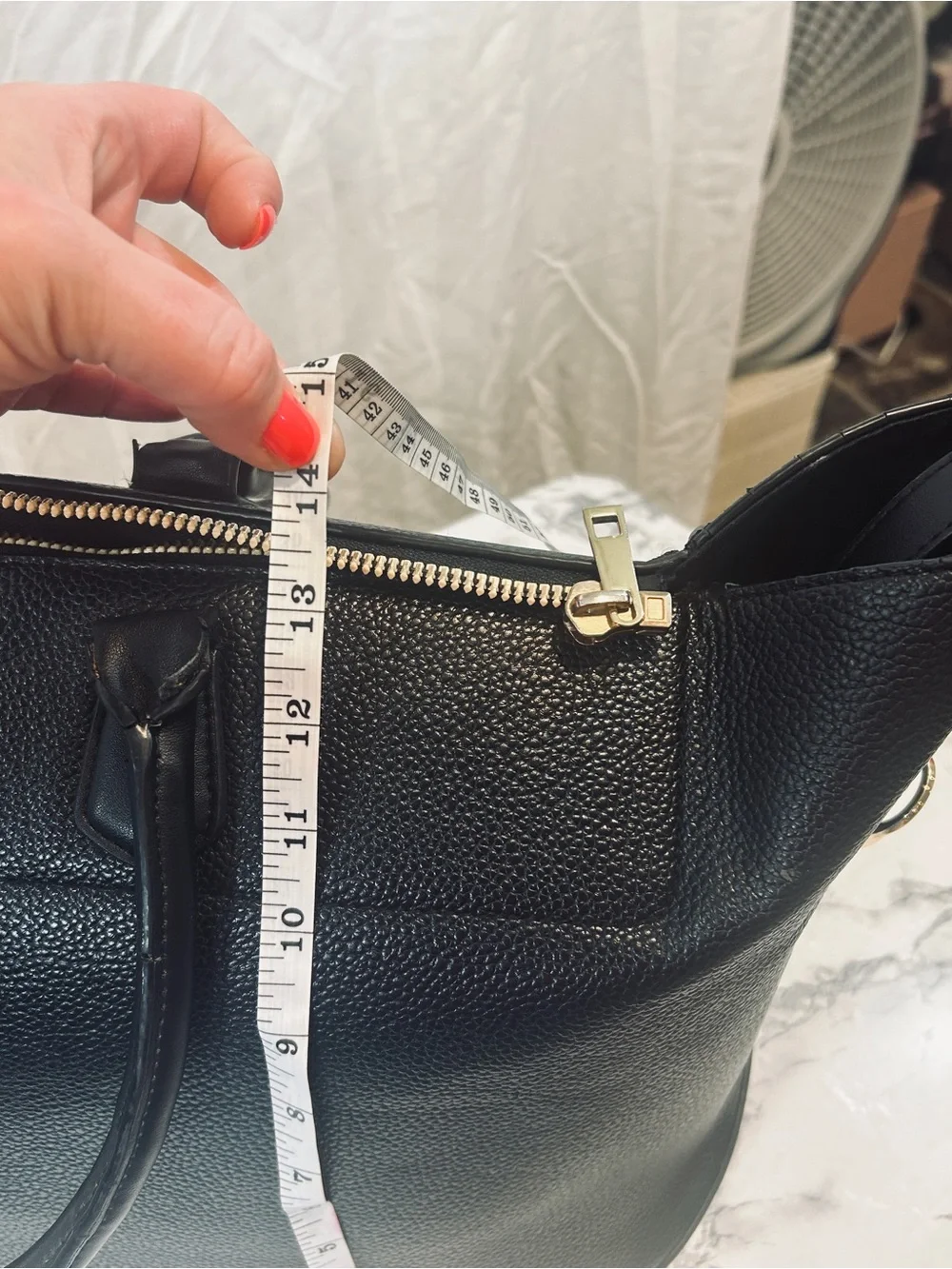 a new day Black Pebbled Tote Satchel Handbag